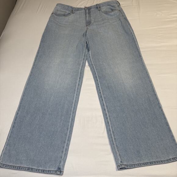 Universal Thread Relaxed Wide Leg Jeans Women 18 Long Blue Denim Mid Rise NWT - Picture 1 of 13